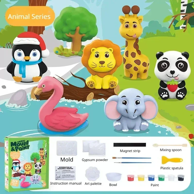 Molde de yeso creativo juego infantil arte pintura unicornio - imagen 4