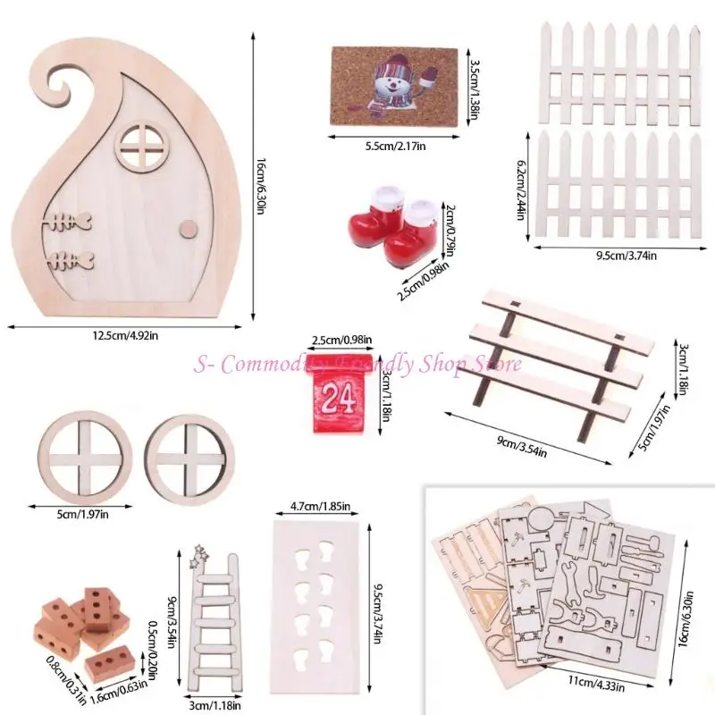 Accesorios para casas de muñecas navideñas: juego educativo puertas - imagen 5