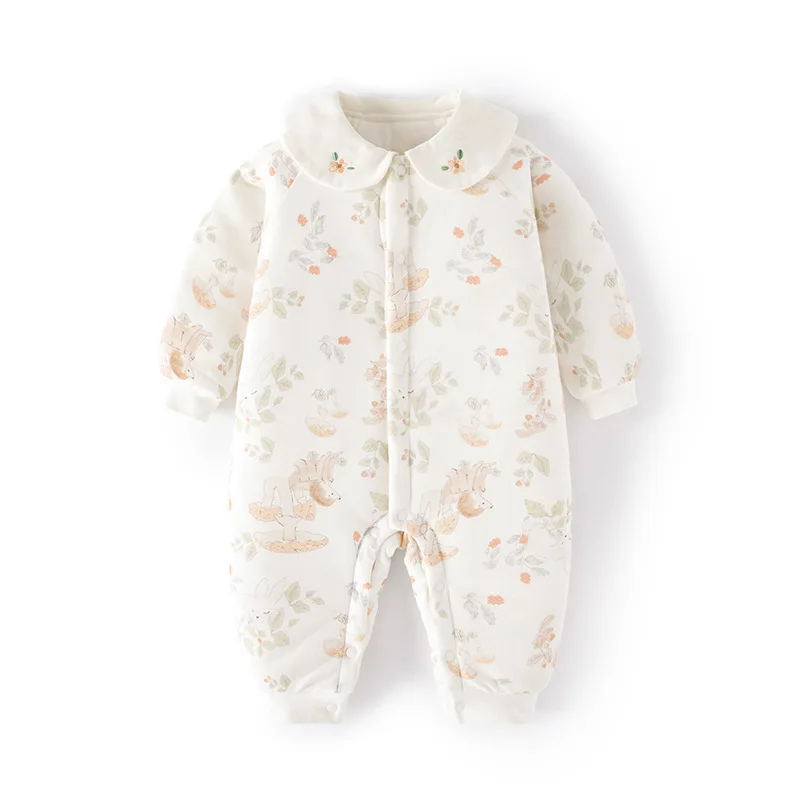 Pelele de algodón cálido para recién nacidas - Ropa de invierno - imagen 3