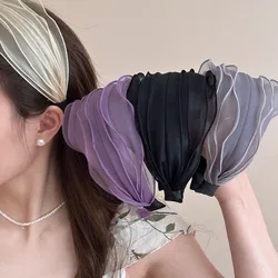 Diademas de malla ancha antideslizantes para bebé niña, verano