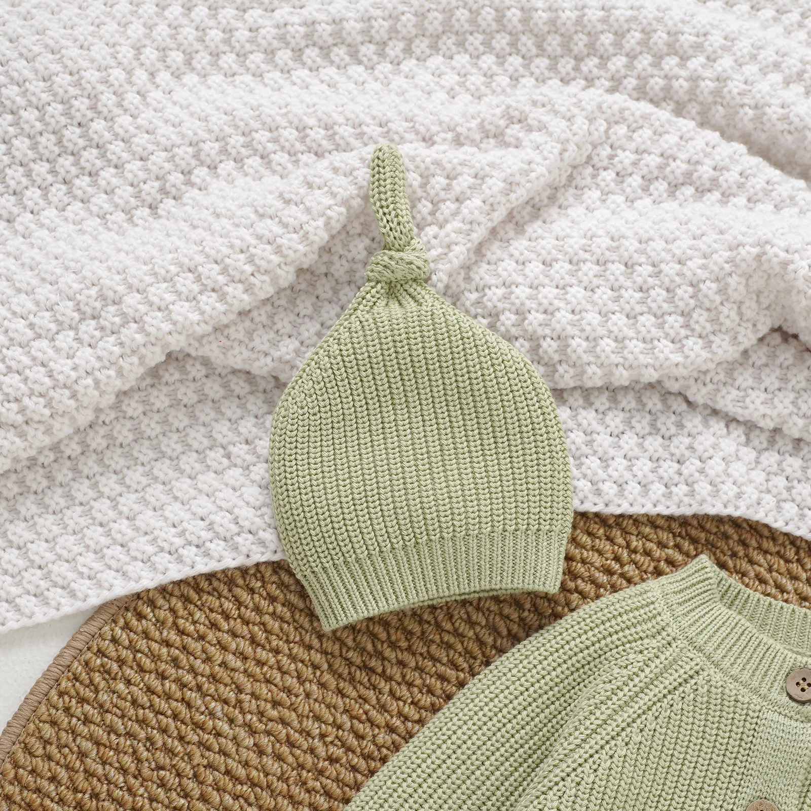 Conjunto de recién nacido de algodón: mono, gorro y manga larga - imagen 2