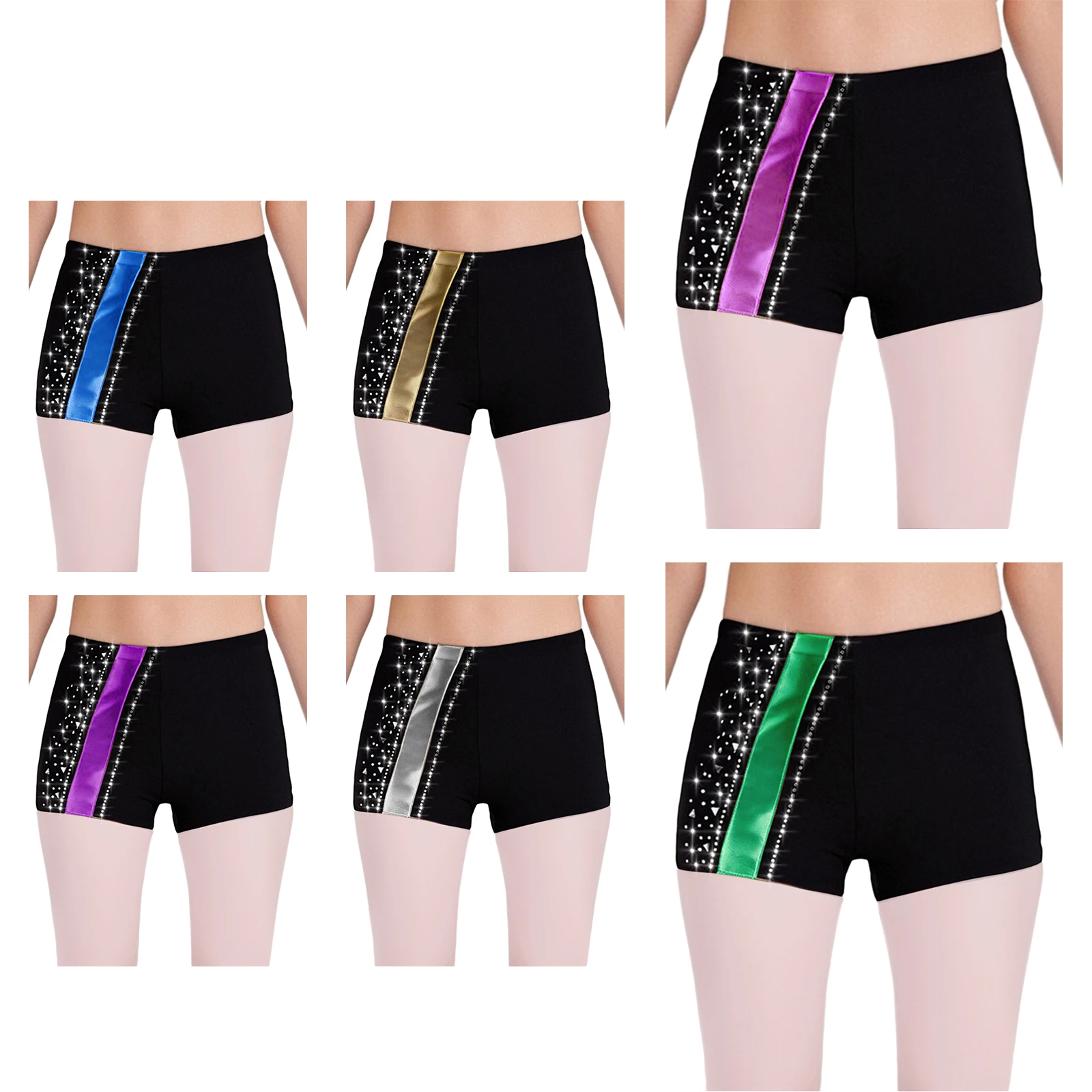 Pantalones cortos para niñas con pedrería y cintura elástica - imagen 2