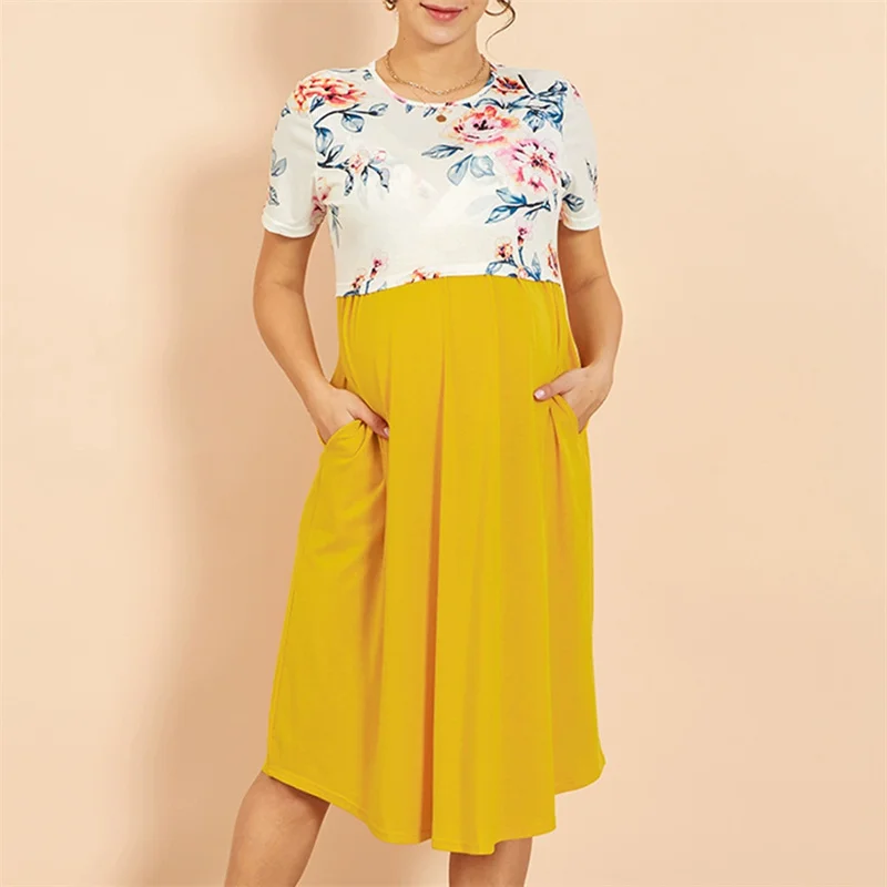 Vestido de lactancia manga corta y cuello redondo para verano - imagen 4