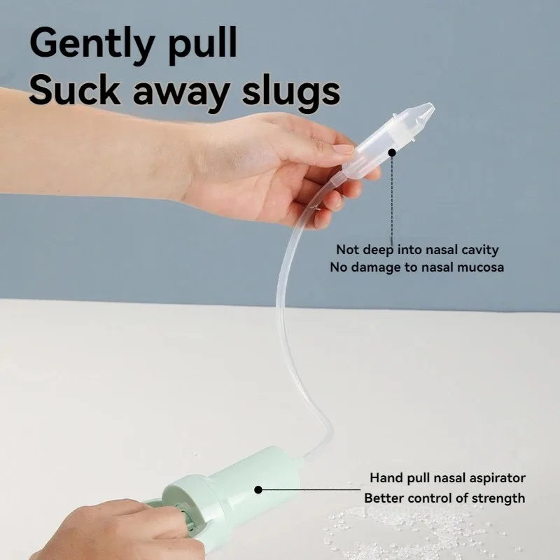Aspirador nasal de silicona manual para bebés, fácil de limpiar