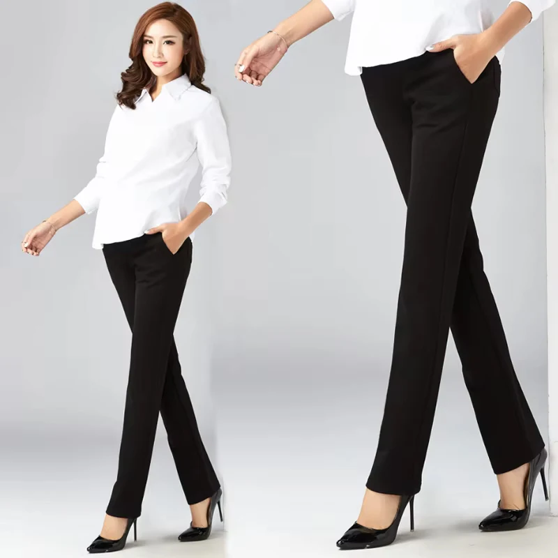 Pantalones premamá de cintura alta elástica para embarazo - imagen 5
