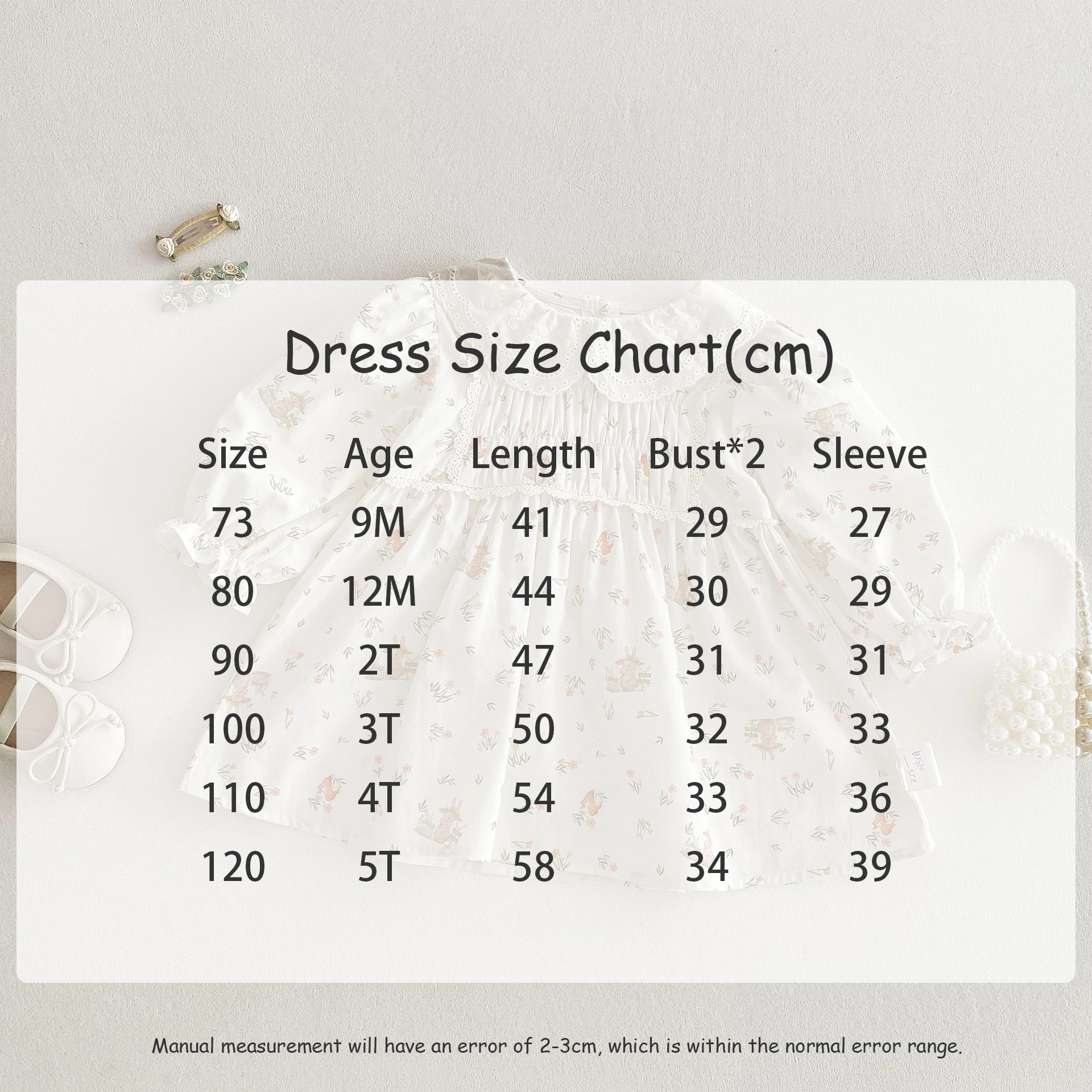 Vestido infantil floral coreano con cuello Peter Pan
