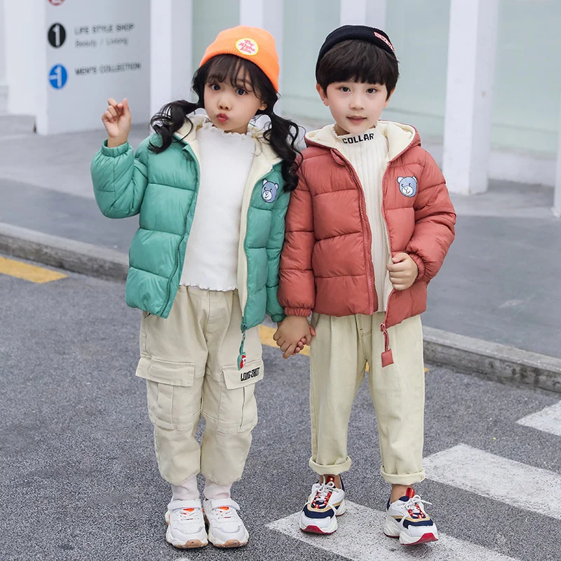 Abrigo acolchado de algodón con capucha para niños en invierno - imagen 5