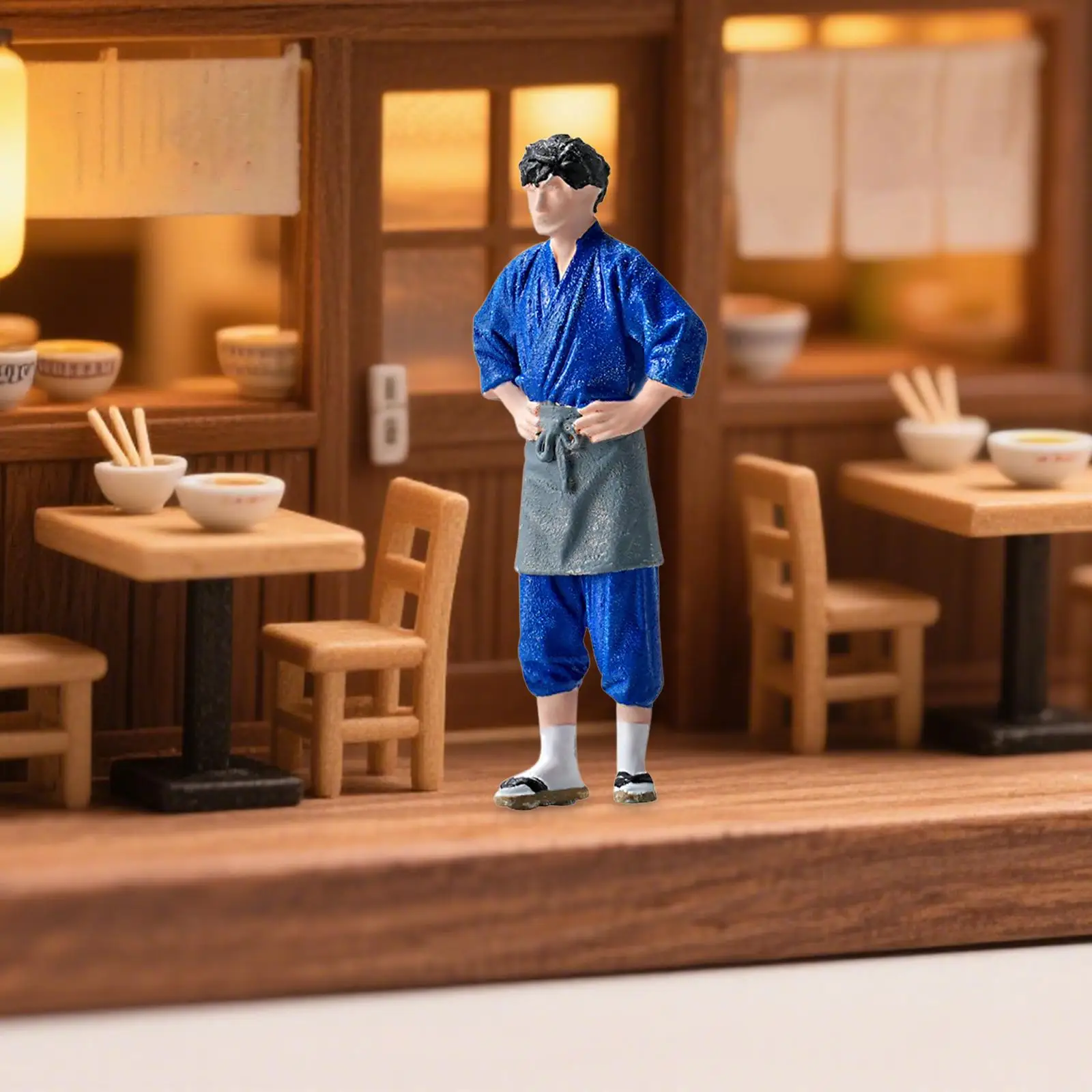 Figura coleccionable de chef en miniatura para dioramas