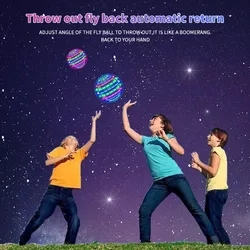 Bola voladora con luces LED para niños, boomerang de mano