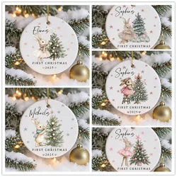 Adorno de Navidad personalizado en cerámica para bebé