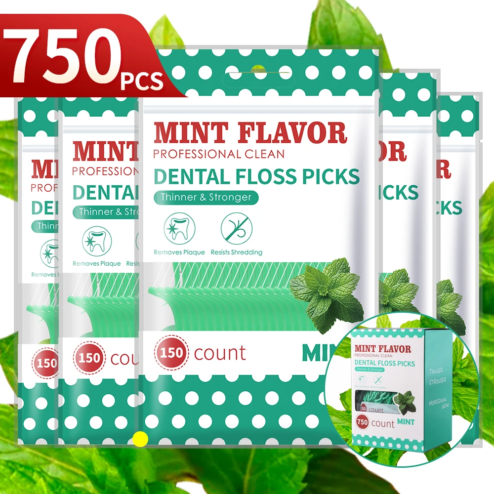 Hilo dental de menta en formato portátil