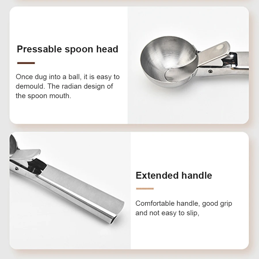 Cuchara multifunción para helado y fruta – Acero inoxidable - imagen 5