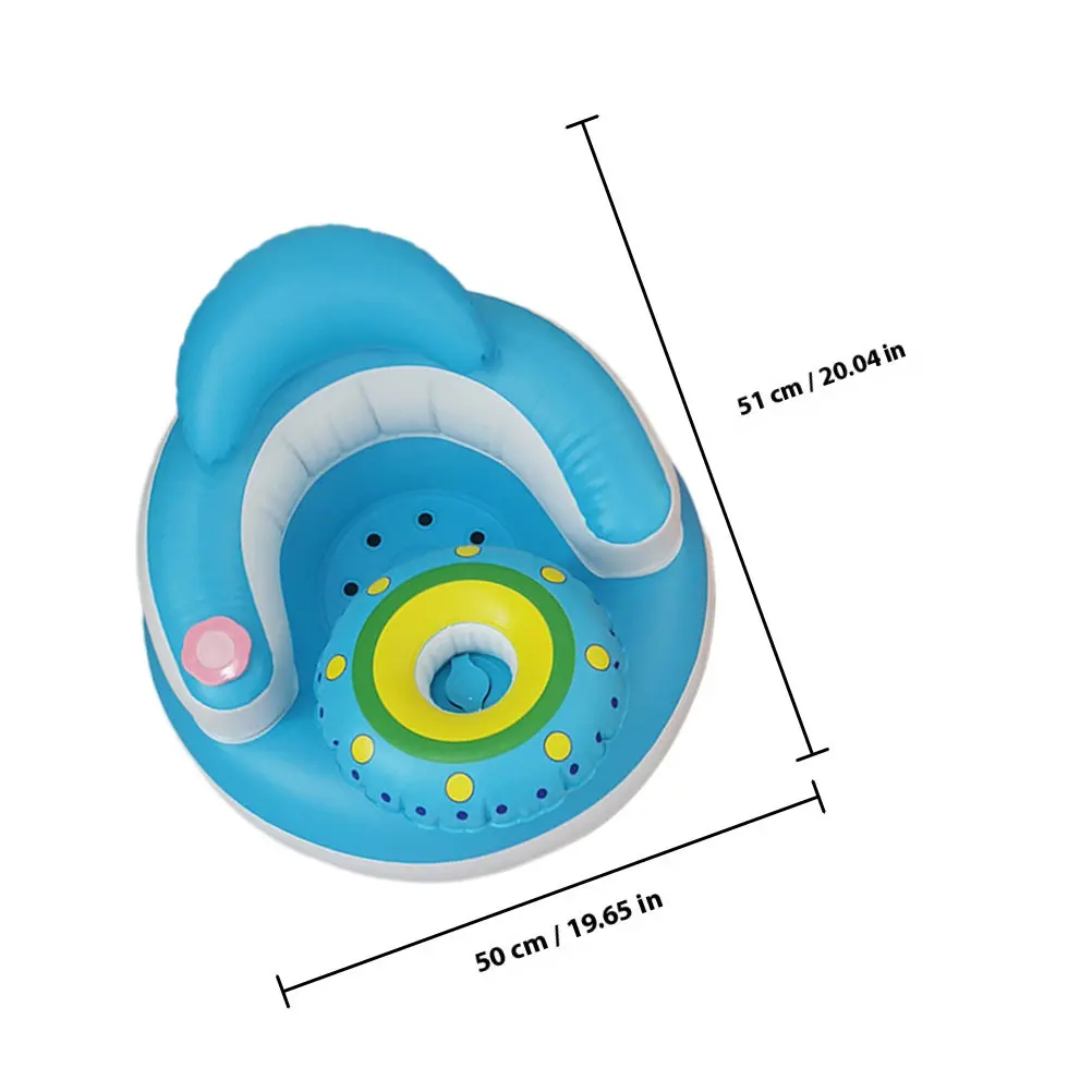 Asiento inflable para bebé de baño y ducha, azul cielo - imagen 3