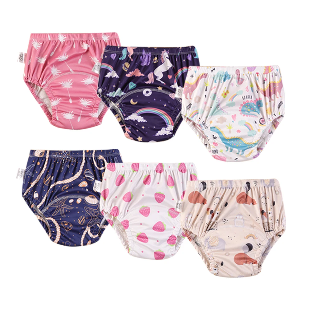 Nppay Pantalones de entrenamiento lavables en algodón para bebés