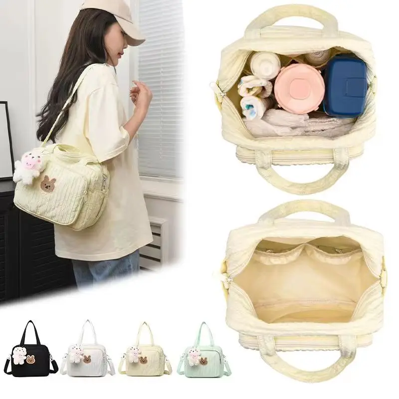 Bolsa para pañales de algodón – Organizador mamá y bebé portátil - imagen 4