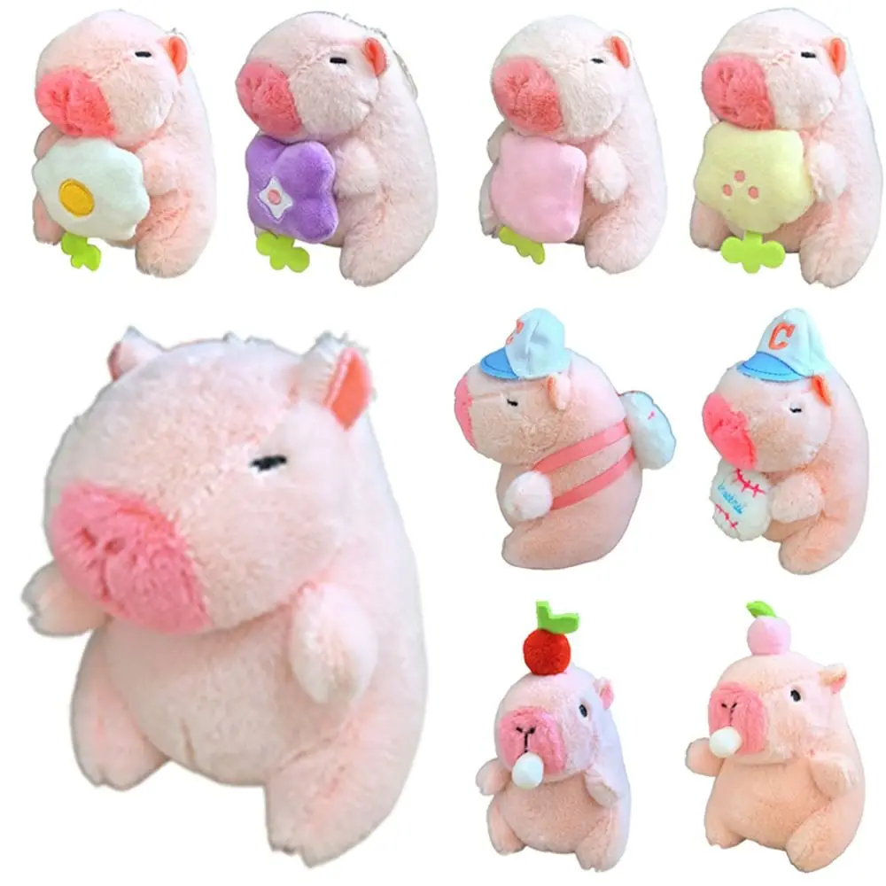 LLavero de felpa Rosa Capybara en bolsa