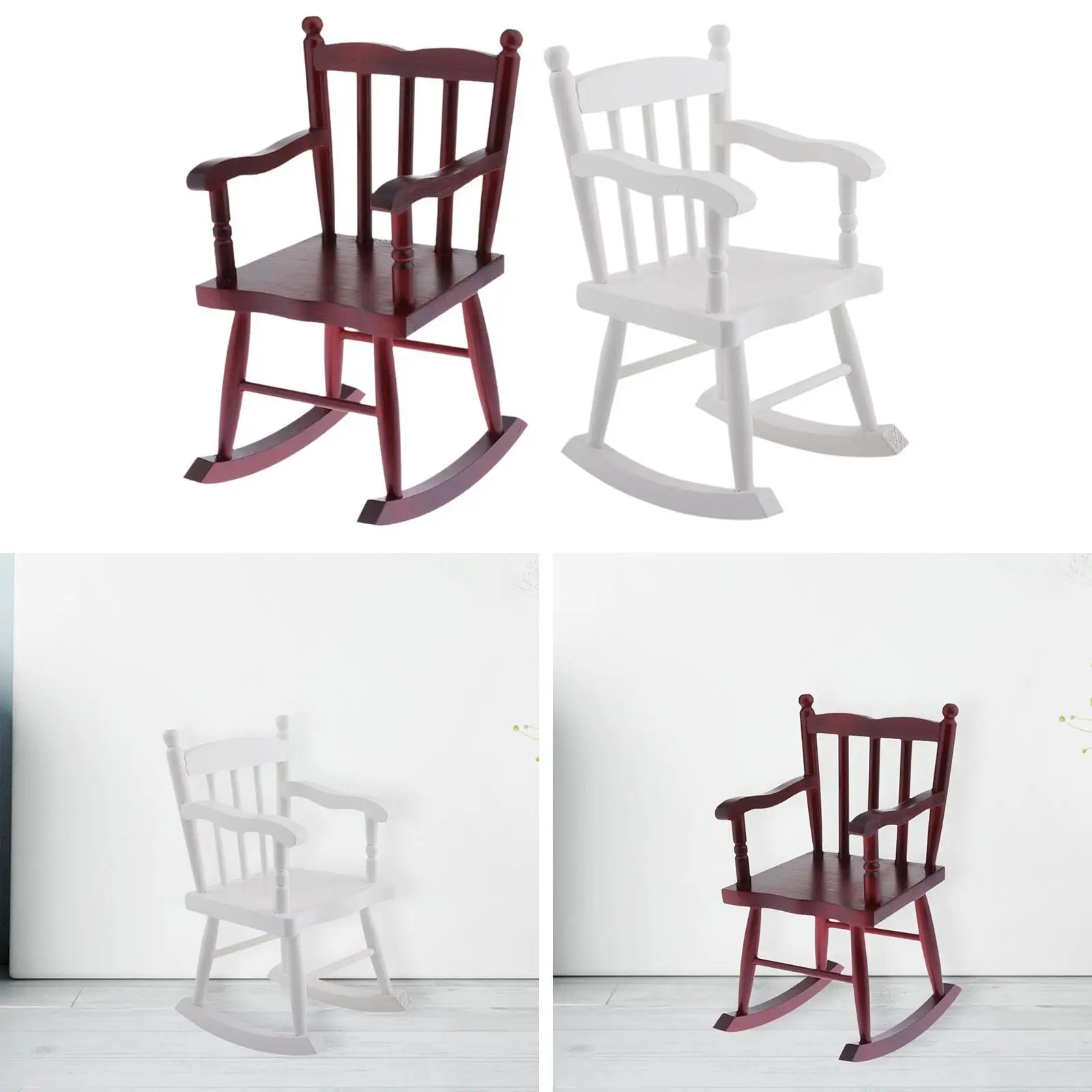Silla mecedora para casa de muñecas, artesanal para micropaisaje - imagen 2