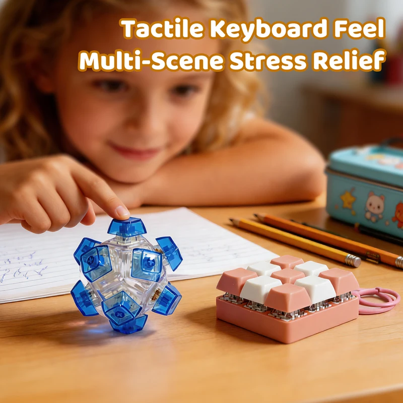 Llavero antiestrés Tetris con teclado y cubo esférico para niños - imagen 2