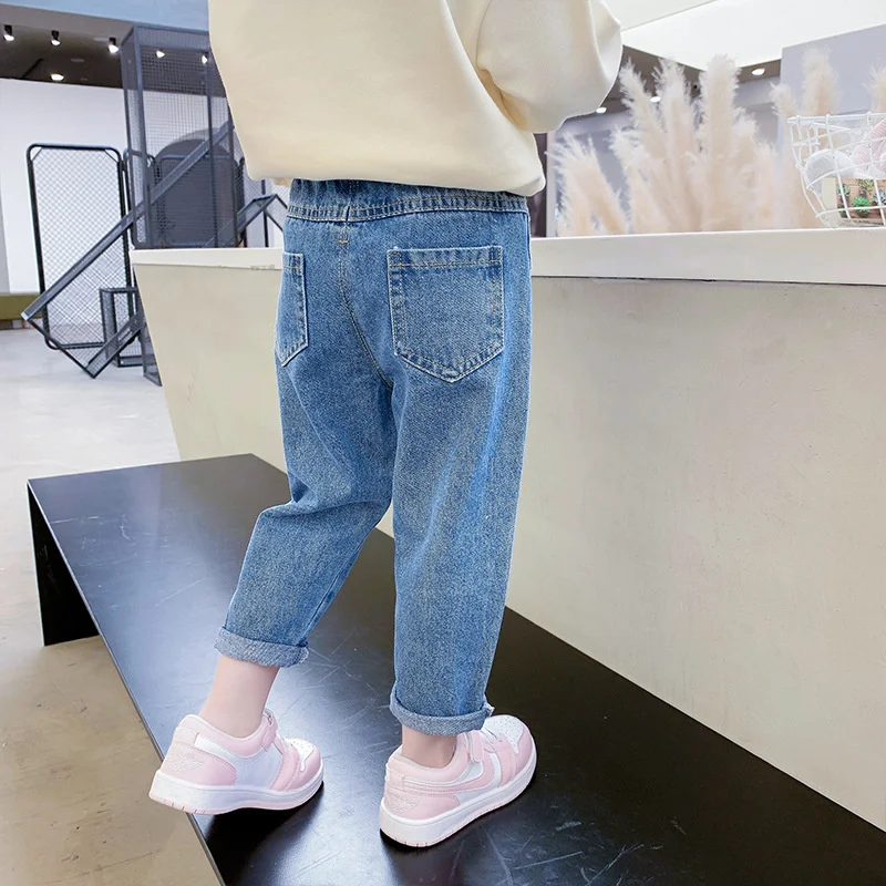 Vaqueros denim elásticos para niña con bordados – Primavera y otoño - imagen 5