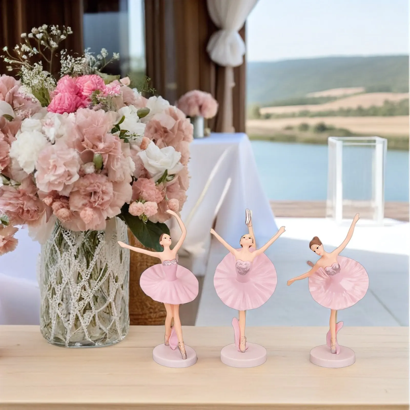 Adornos bailarina de ballet PVC para cupcakes y habitación infantil