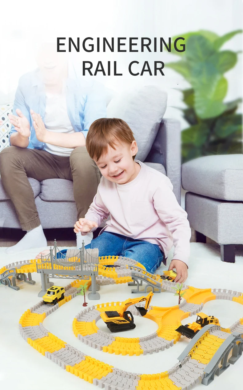 Set de pista de carreras con bloques de construcción