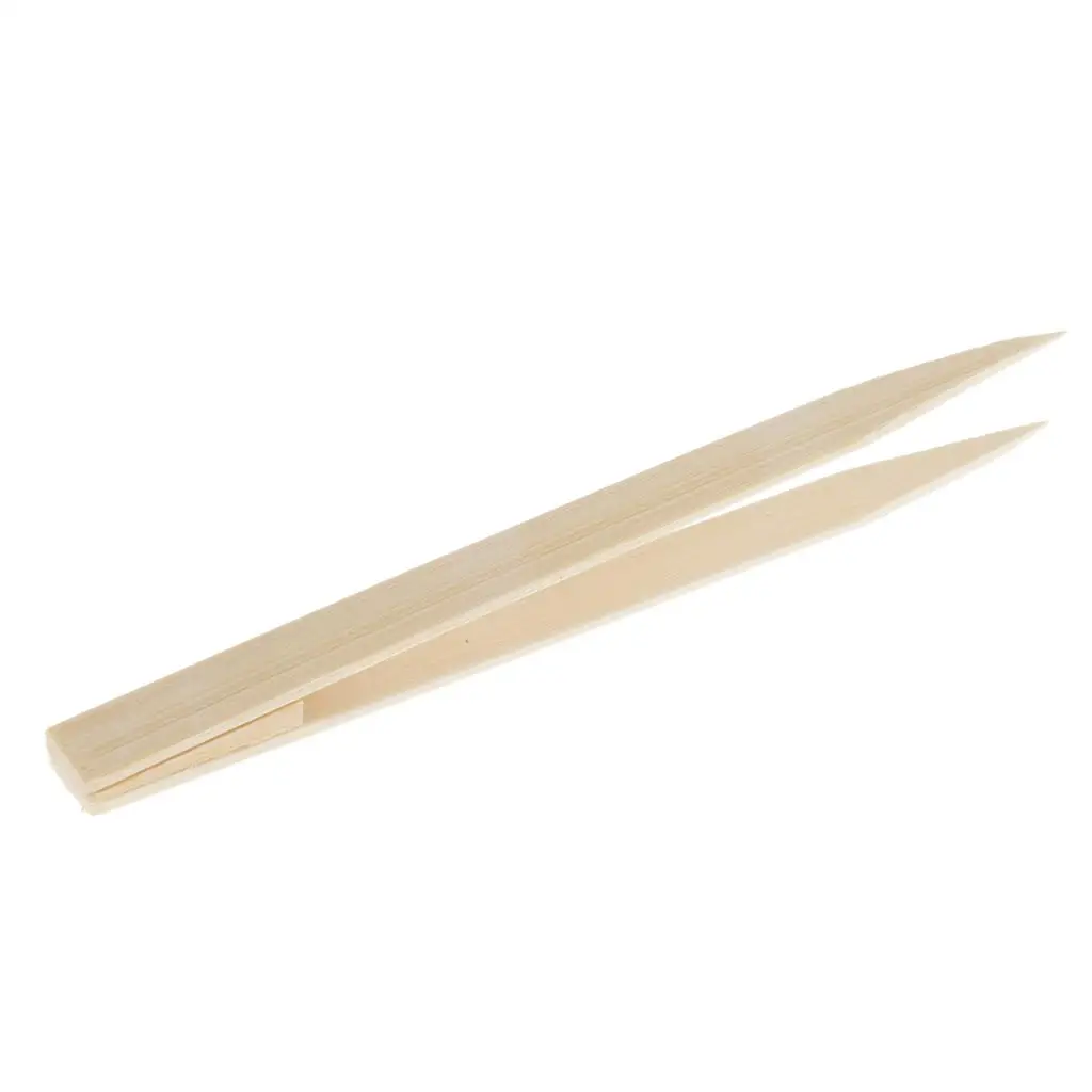 Pinzas de bambú natural sin pintar de 15 cm