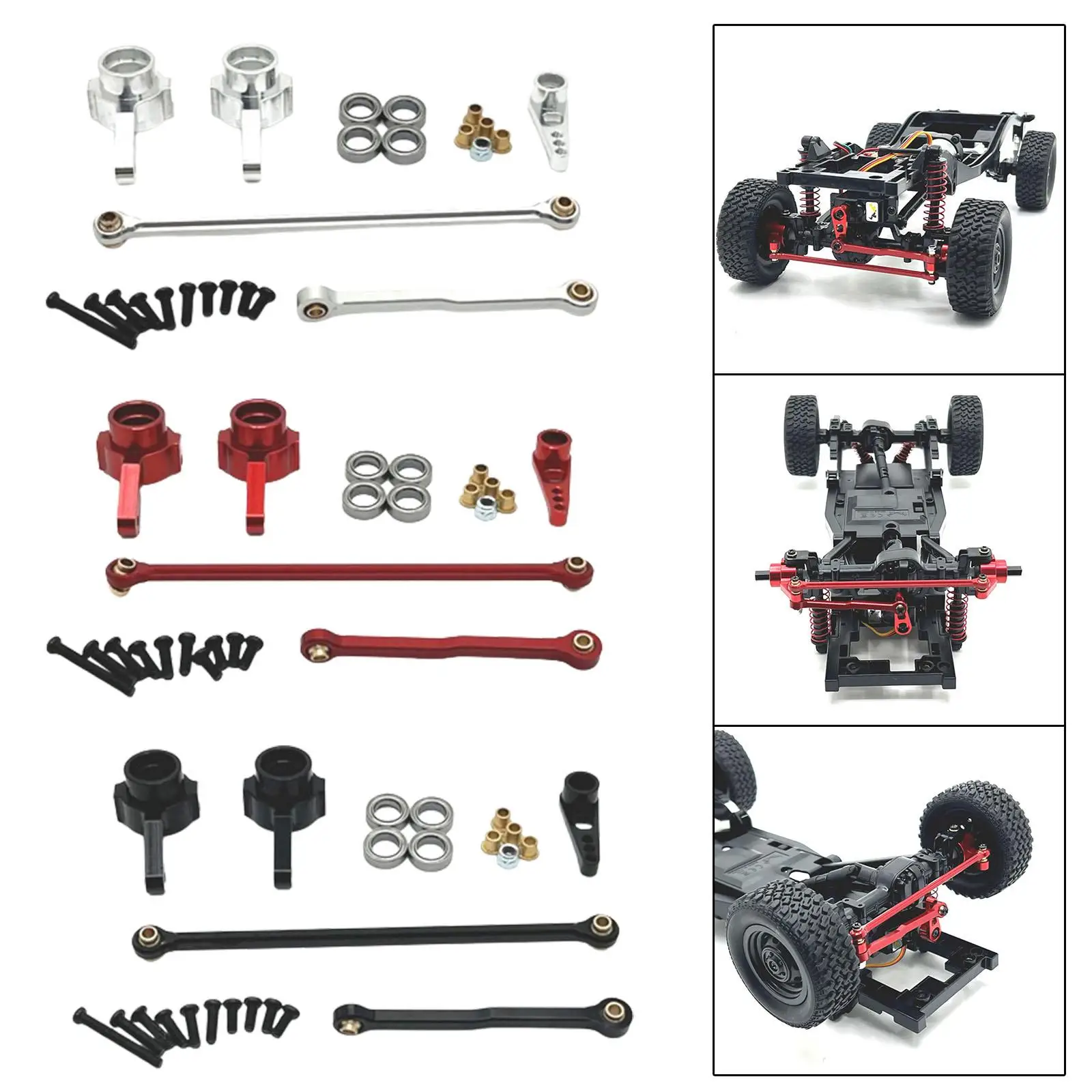 Conjunto de dirección RC metálico con servomotor para crawler - imagen 5