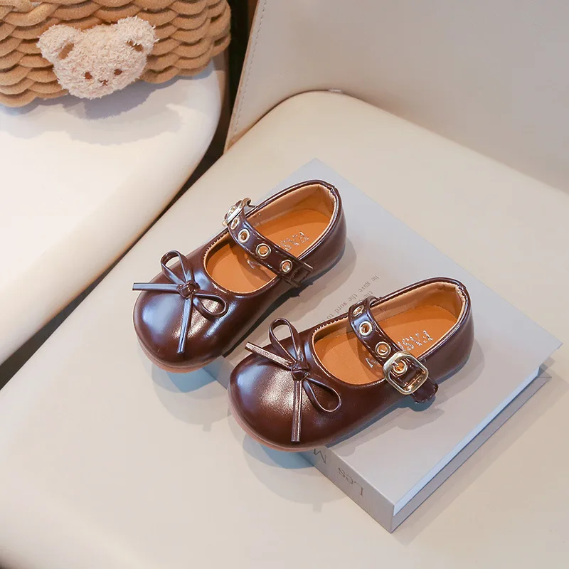 Zapatos de cuero para niños - Estilo mariposa, suela antideslizante - imagen 5