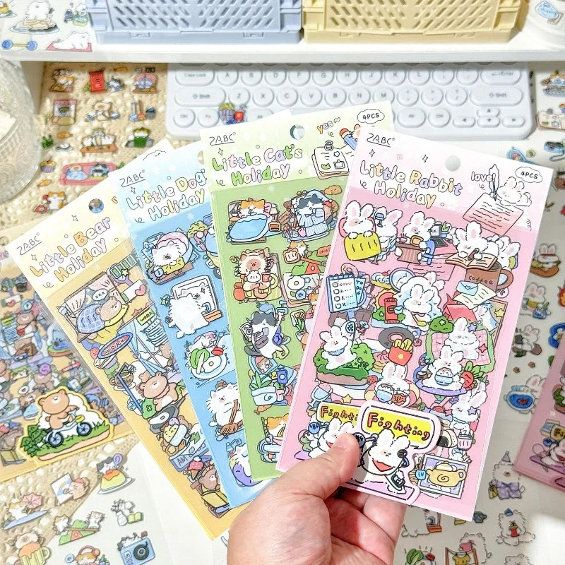 Pegatinas autoadhesivas conejitos y hámsteres de dibujos animados - imagen 2