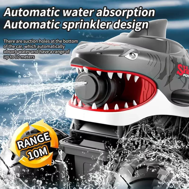 Coche RC anfibio teledirigido con pistola de agua y todoterreno - imagen 3