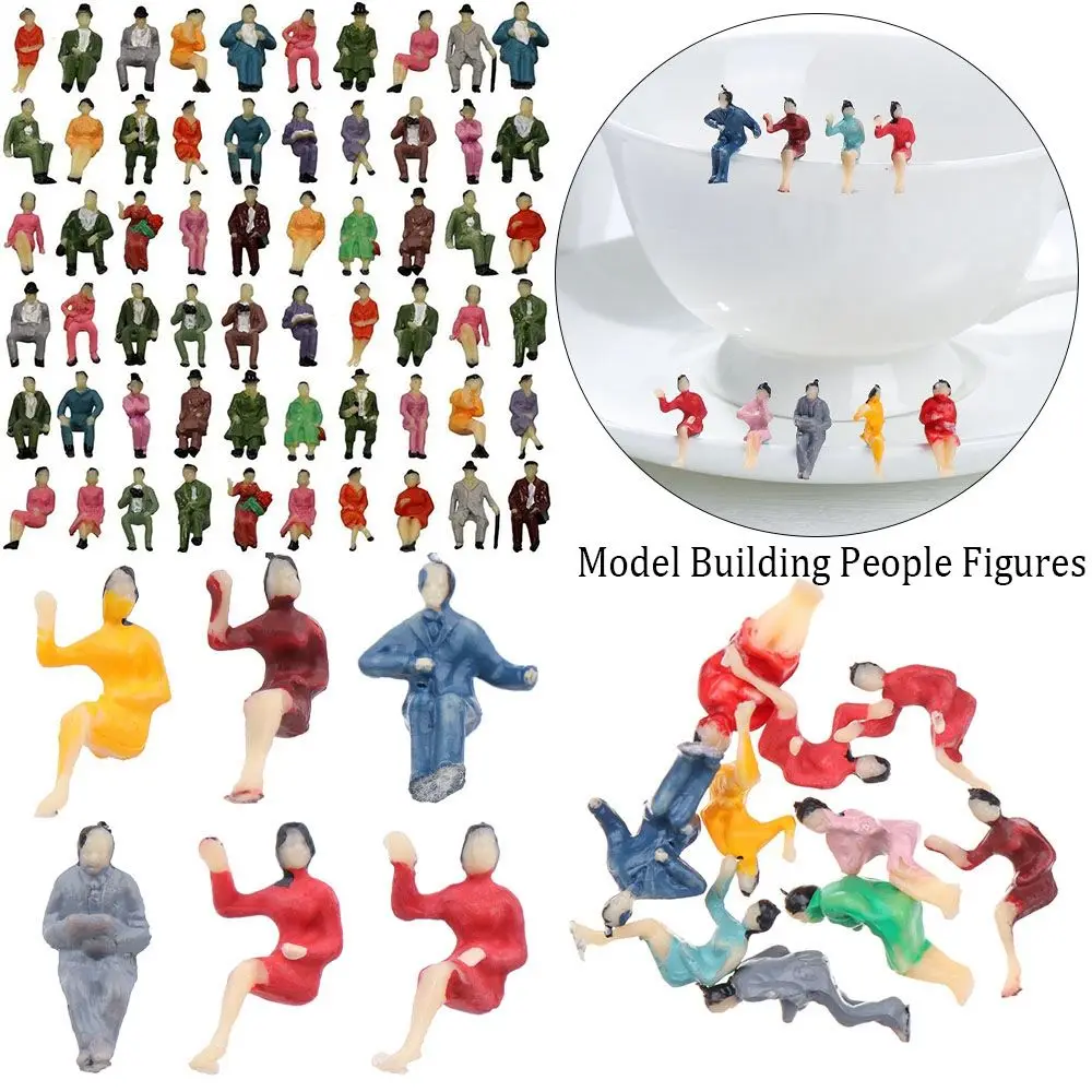 Figuras de personas modeladas para paisaje ferroviario