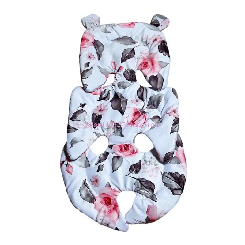 Almohadilla reversible para cochecito de algodón, asiento cómodo