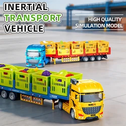 Camión juguete grande transporte inercial frutas y verduras