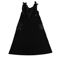 I-love-ali Vestido de satén negro sin mangas para niñas Verano