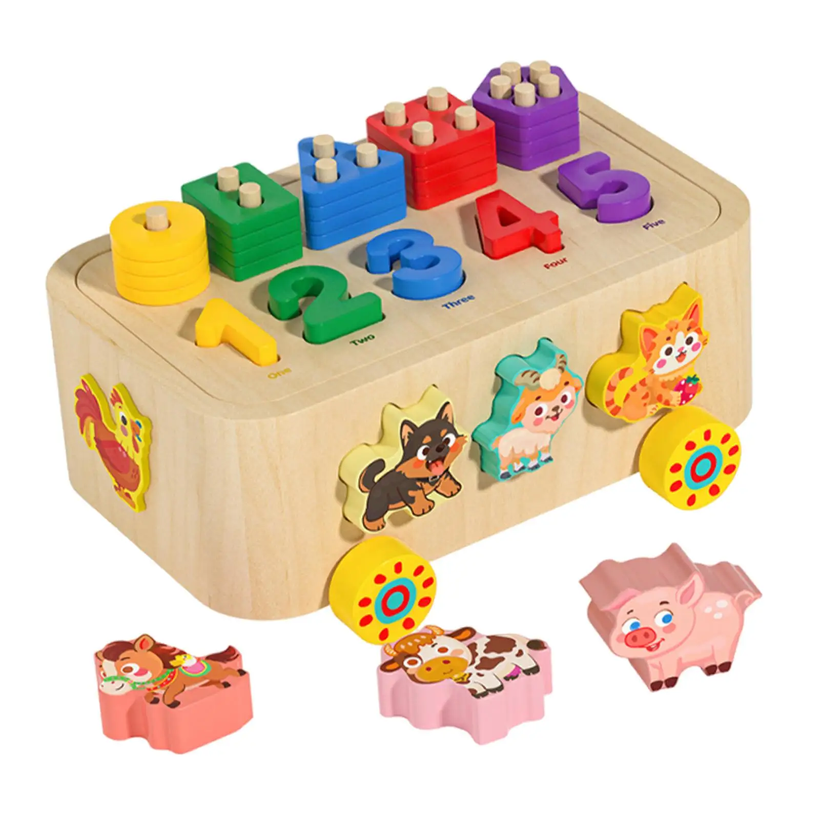 Juego de apilamiento de madera con formas y colores para niños - imagen 4