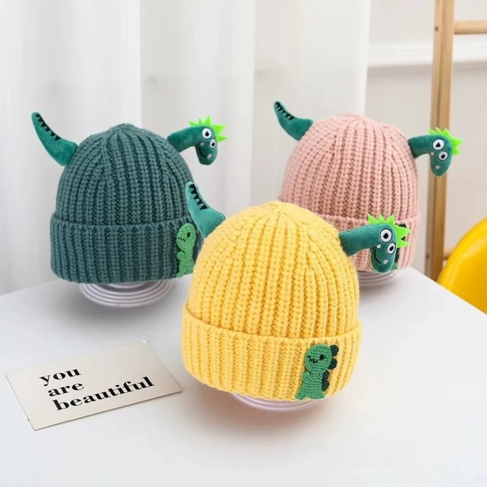 Gorro de punto dinosaurio para niños y niñas, cálido cortaviento - imagen 4