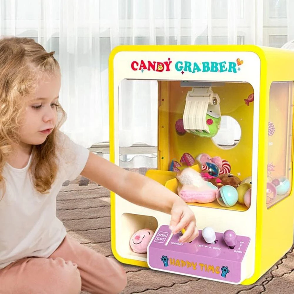 Máquina de garras arcade electrónica con dulces y música para niños
