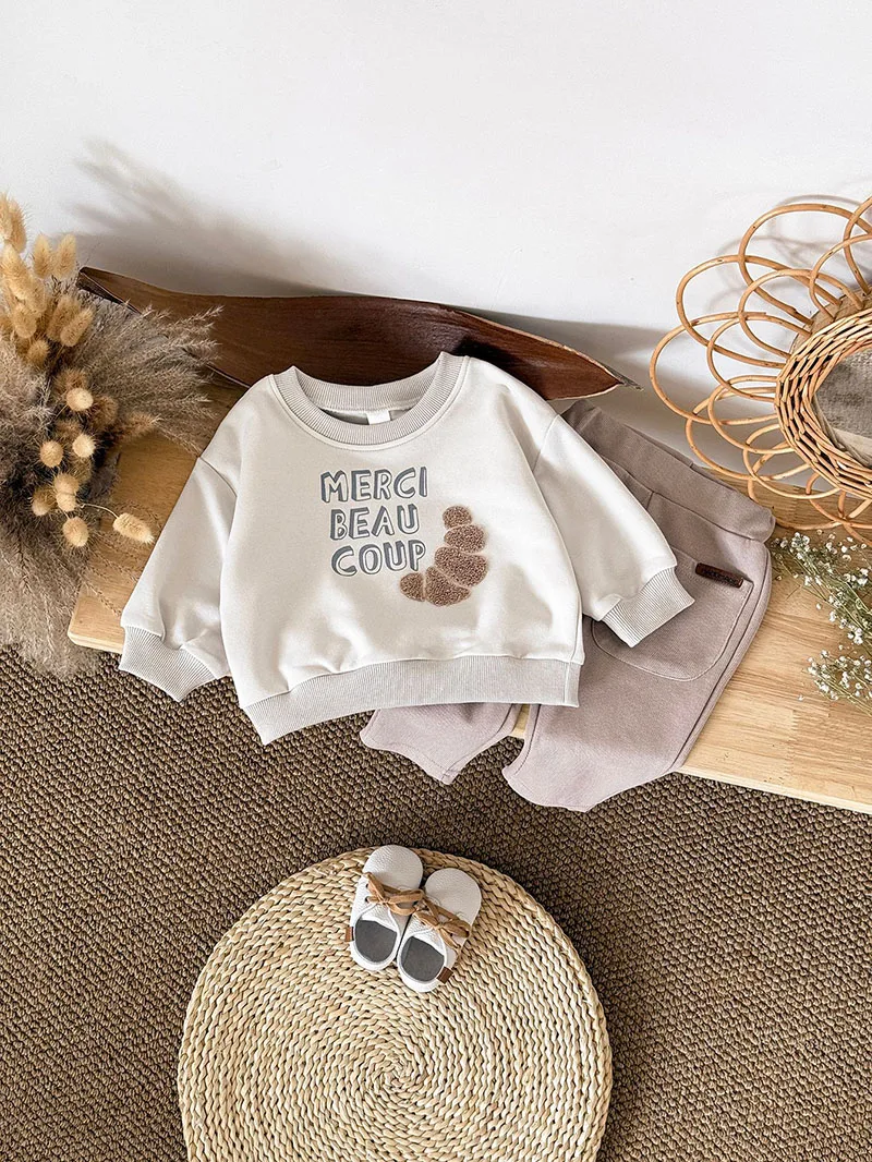 MILANCEL conjunto de bebé sudadera con capucha y pantalón de otoño - imagen 2