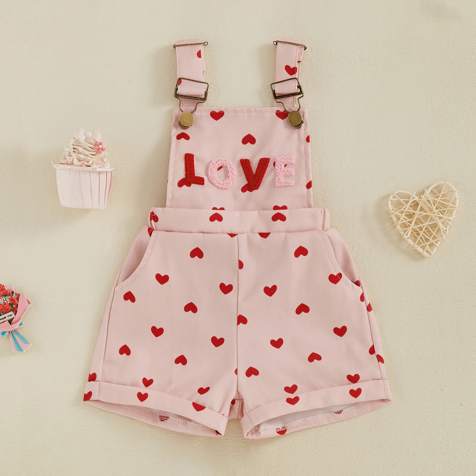 BeQeuewll pelele de tirantes para niña con corazón de princesa