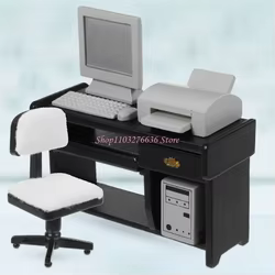 Set muebles de oficina para casa muñecas escritorio silla impresora