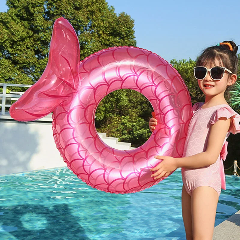 Anillo inflable de cola de sirena para natación en piscina y playa - imagen 5