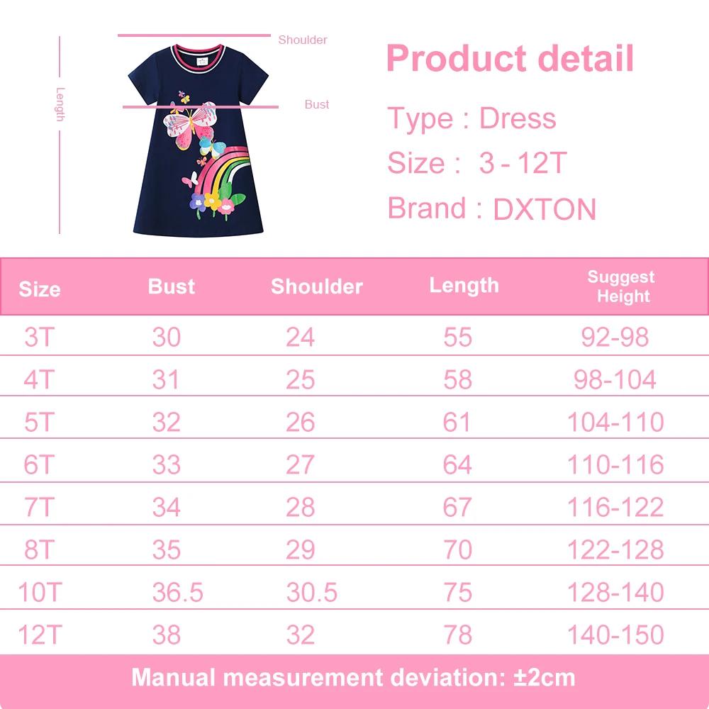 DXTON vestido de verano en algodón con estampado floral para niñas - imagen 5