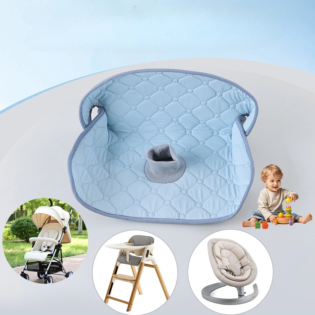 Cojín para carrito transpirable impermeable para bebé - imagen 4
