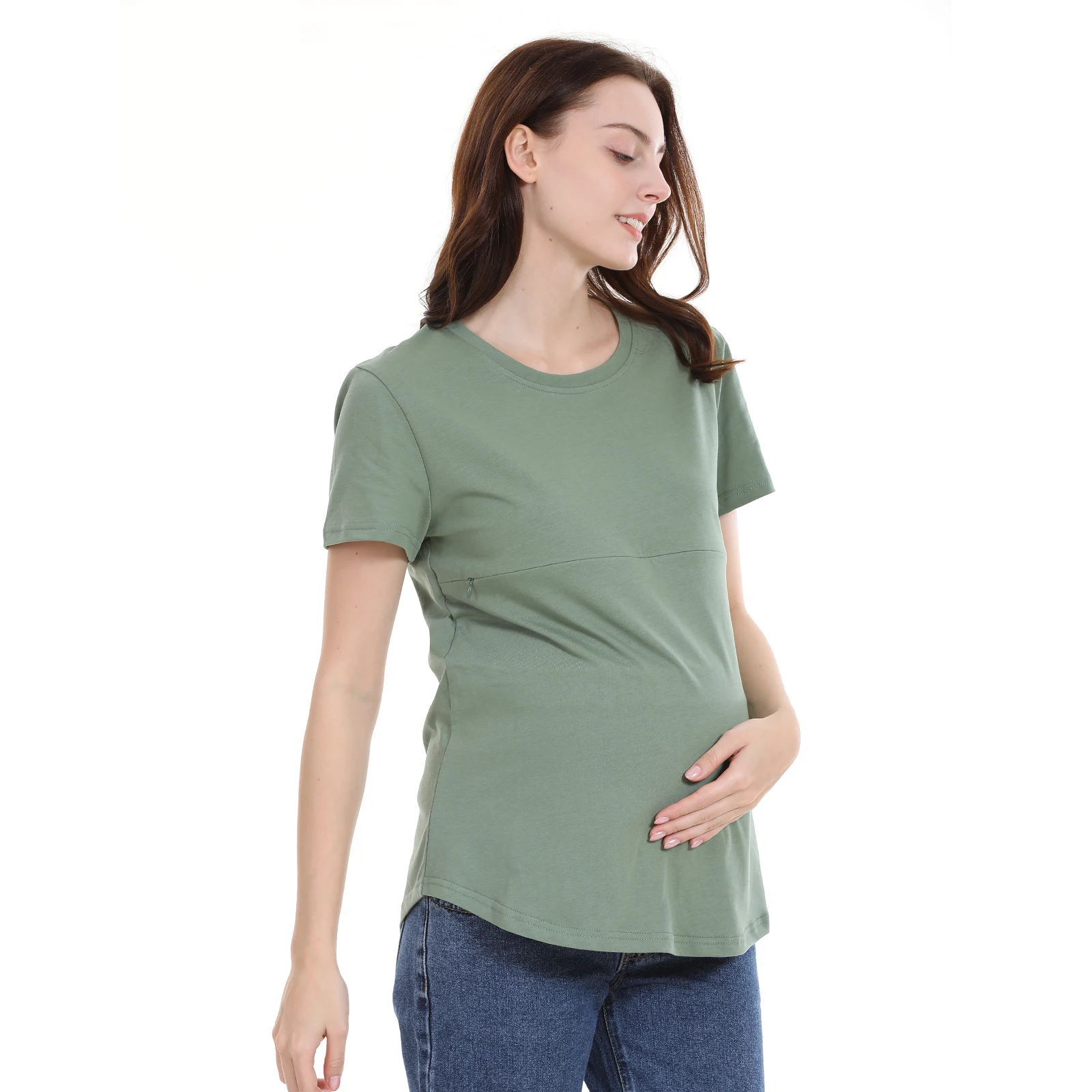Vista frontal y diseño apto para maternidad