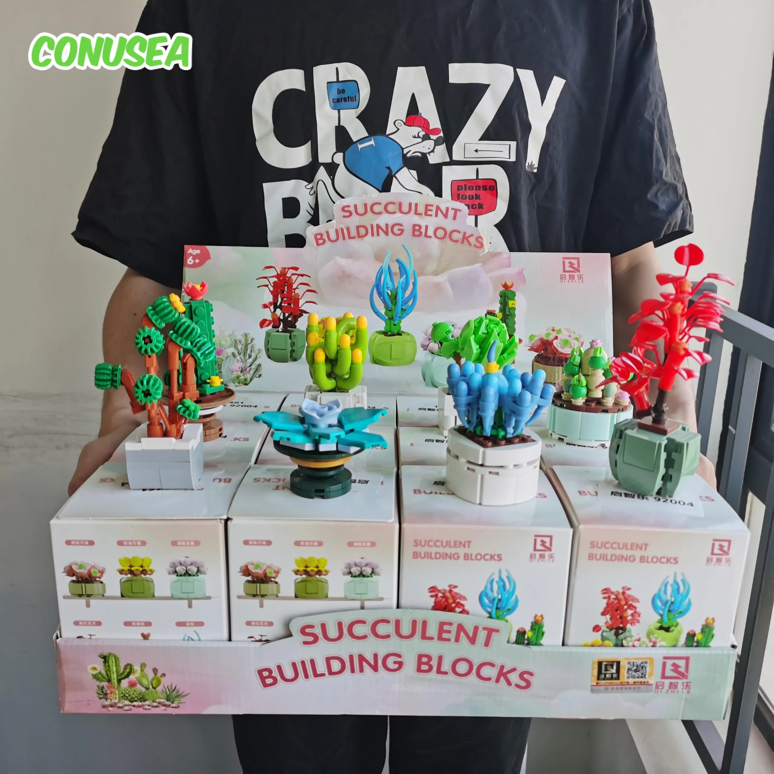 Juego de bloques de construcción con plantas suculentas – regalo infantil - imagen 4
