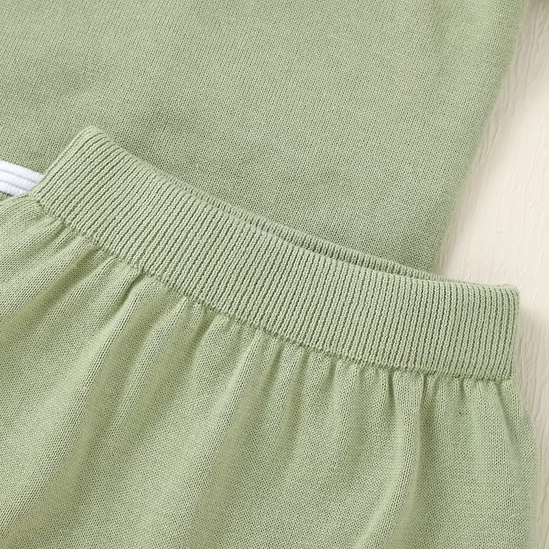 Conjunto bebé algodón punto tops y pantalones verano cómodo