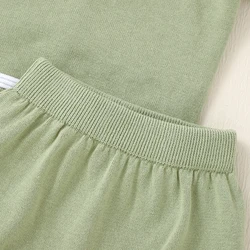 Conjunto bebé algodón punto tops y pantalones verano cómodo