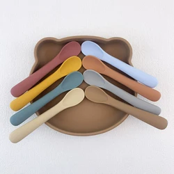 Cuchara de silicona para bebé – Mango suave y largo