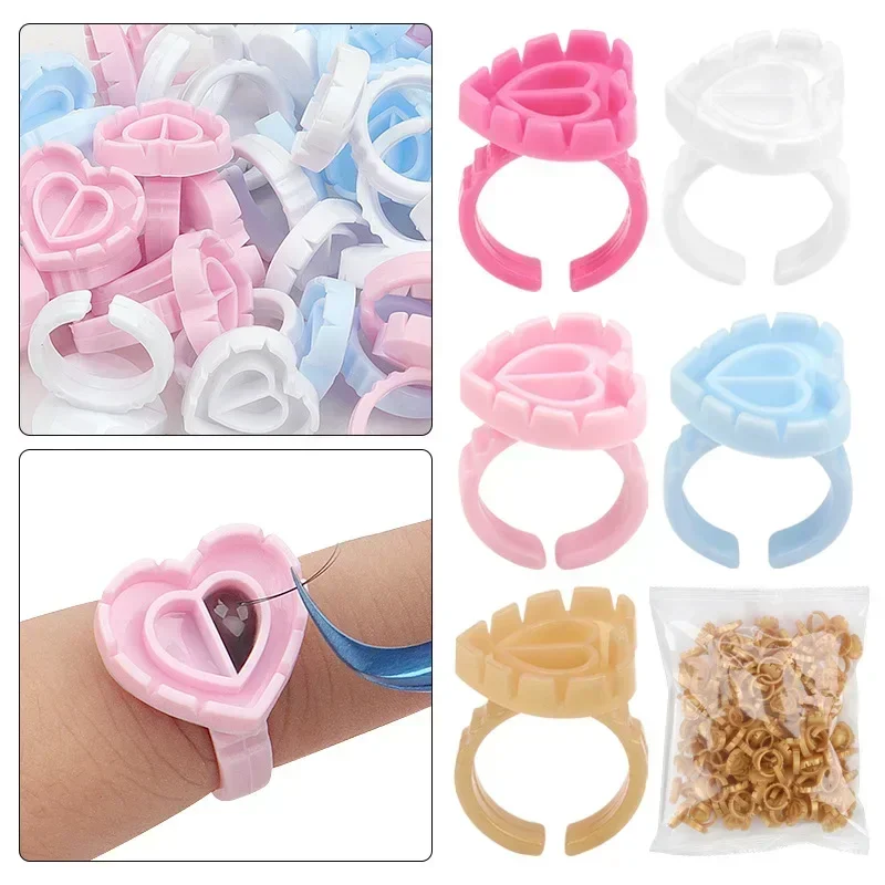 Anillos de pegamento en forma de corazón
