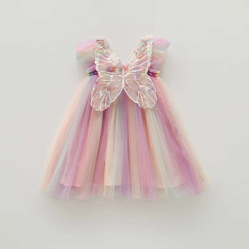 Vestido arcoíris sin mangas para niñas - Cómodo y suave, para diario - imagen 3